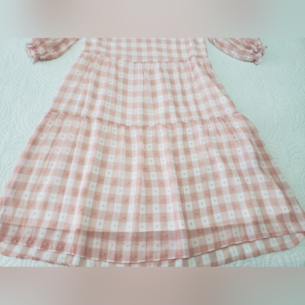 Nanette Lepore Pink Blush Gingham Dress Size 2 - Picture 4 of 13